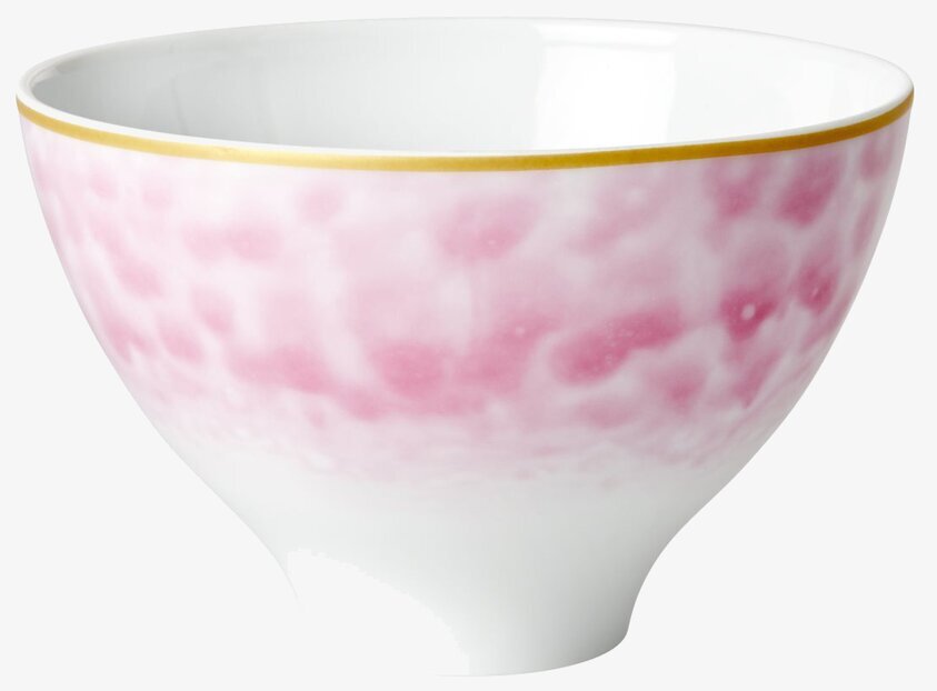 Skål Glaze Print Bubblegum Pink från Rice med gyllene kant