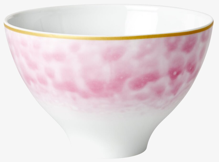 Skål Glaze Print Bubblegum Pink från Rice med gyllene kant