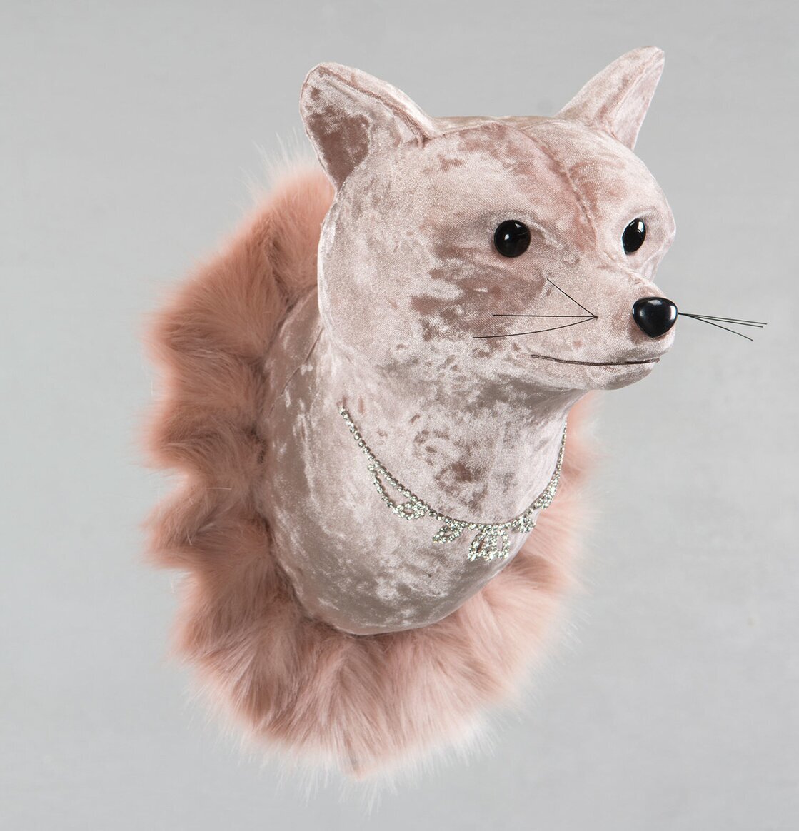 Räv Rosa Plysch från A Lot Decoration med lyxigt halsband