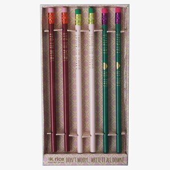 Blyertspennor 6-Pack från Rice i färgglad förpackning