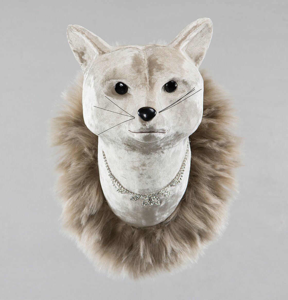 Räv Grå Plysch från A Lot Decoration, detaljerat rävhuvud