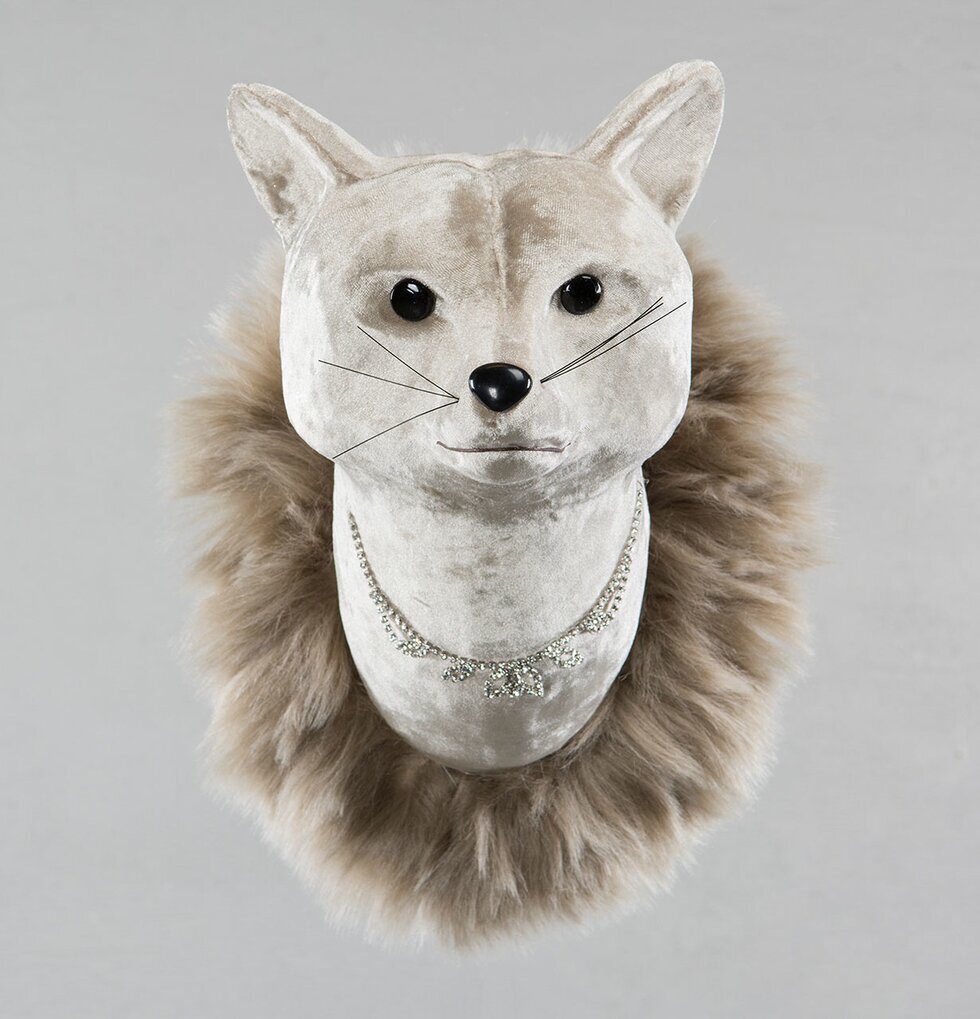 Räv Grå Plysch från A Lot Decoration, detaljerat rävhuvud