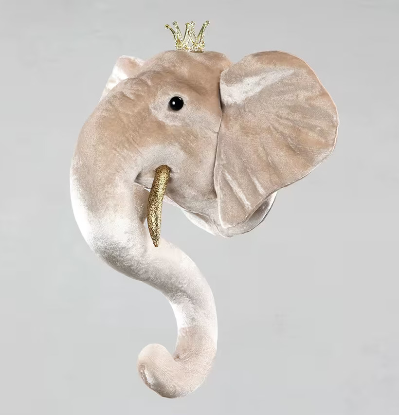 Elefant Plysch Guld från A Lot Decoration med gyllene krona