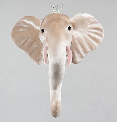Elefant Plysch Silver/Rosa från A Lot Decoration med krona