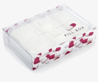 Pillerask Vit från Worldwide Co med transparent lock