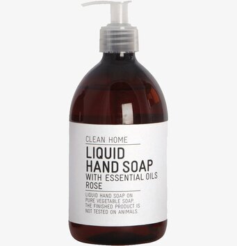 Handtvål Rose från House Doctor i brun plastflaska med pump