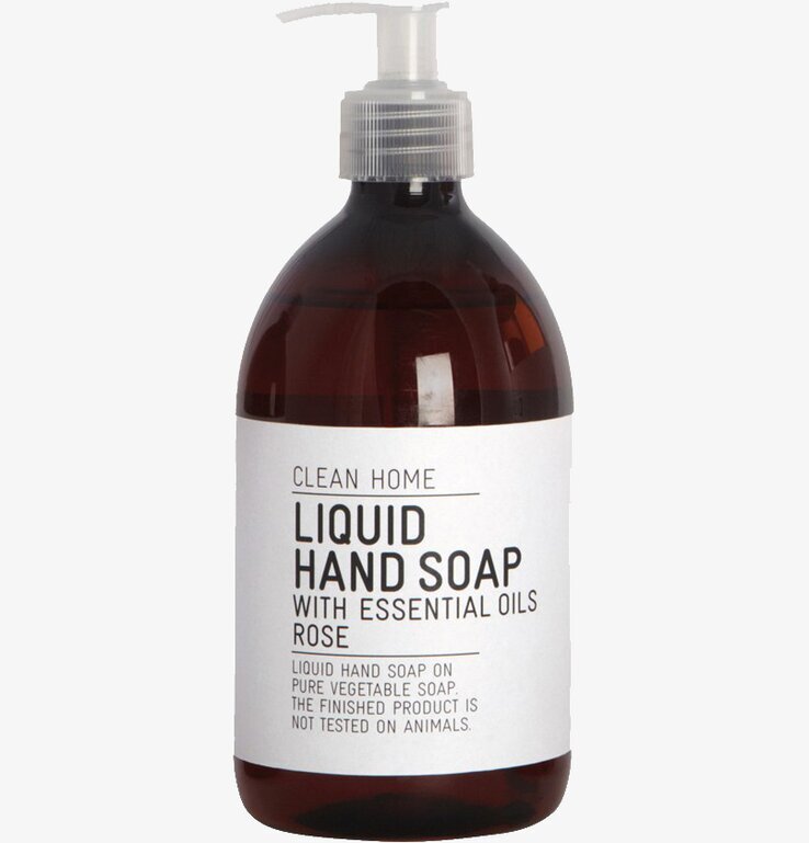 Handtvål Rose från House Doctor i brun plastflaska med pump