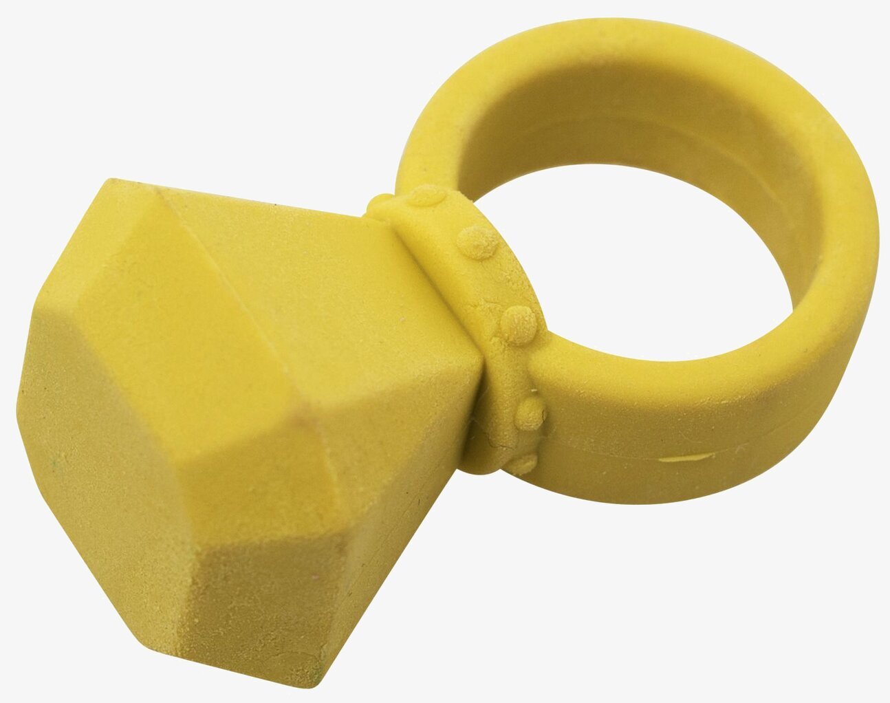 Suddgummi Diamantring från Rice i djärv gul färg