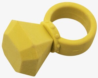Suddgummi Diamantring från Rice i djärv gul färg