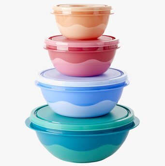 Matbox 4-Pack från Rice i färgglada, stapelbara storlekar