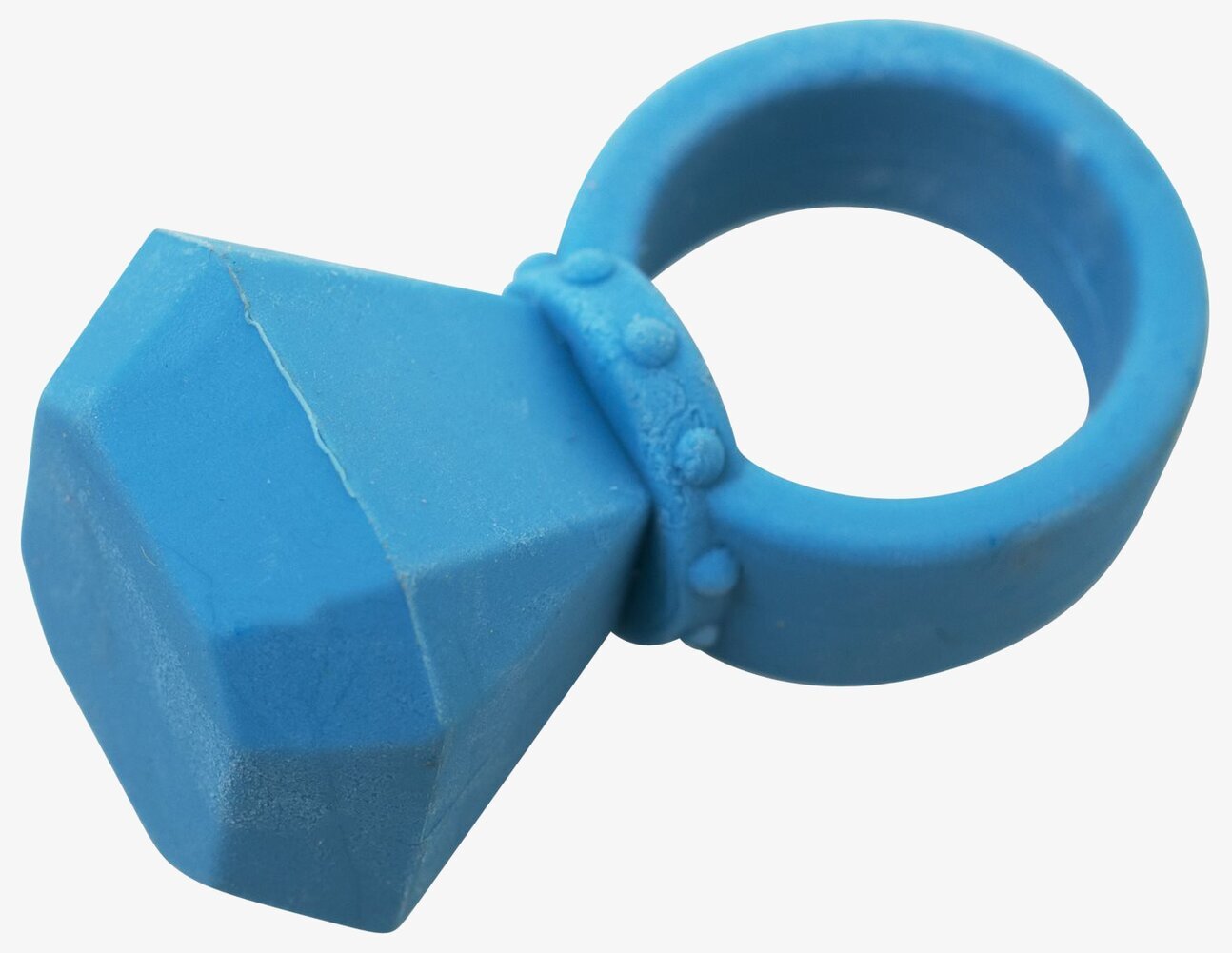 Suddgummi Diamantring från Rice i blått med geometrisk topp