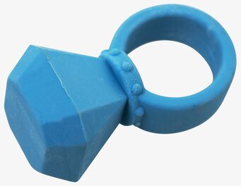 Suddgummi Diamantring från Rice i blått med geometrisk topp