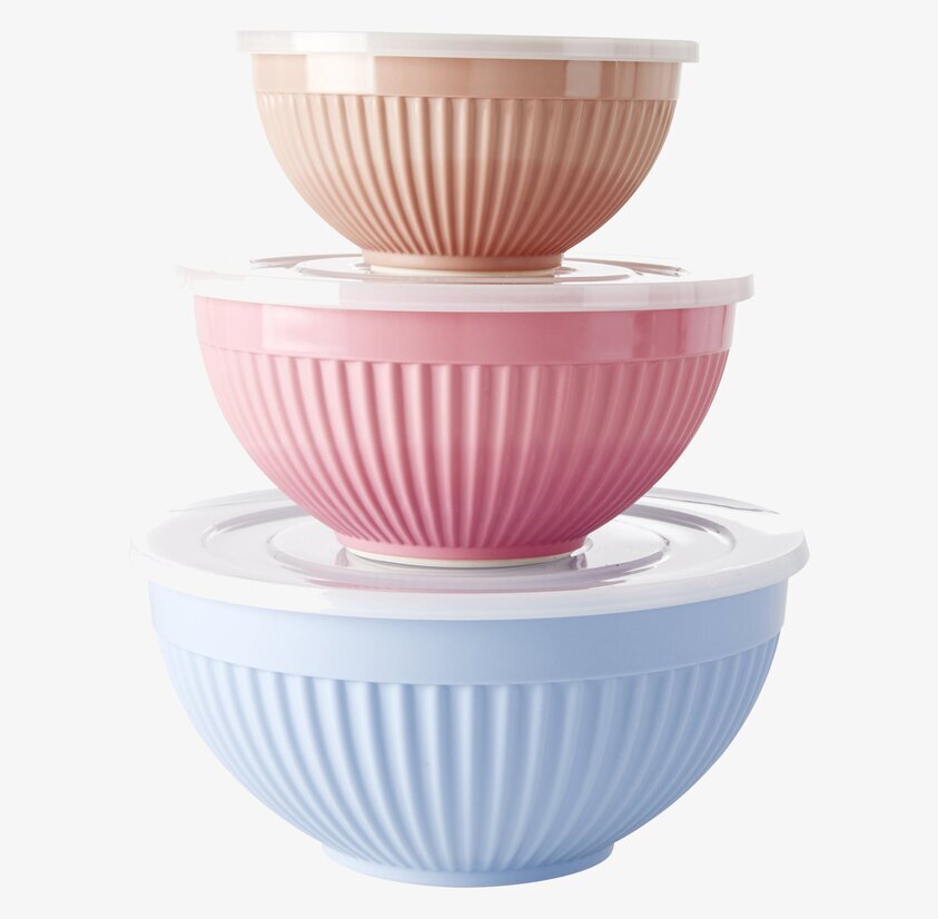 Skålar Melamin 3-Pack från Rice i tre färger och storlekar