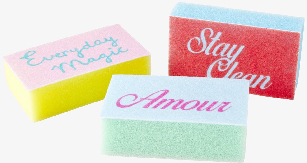 Kökssvamp 3-Pack från Rice med färgglad och inspirerande design