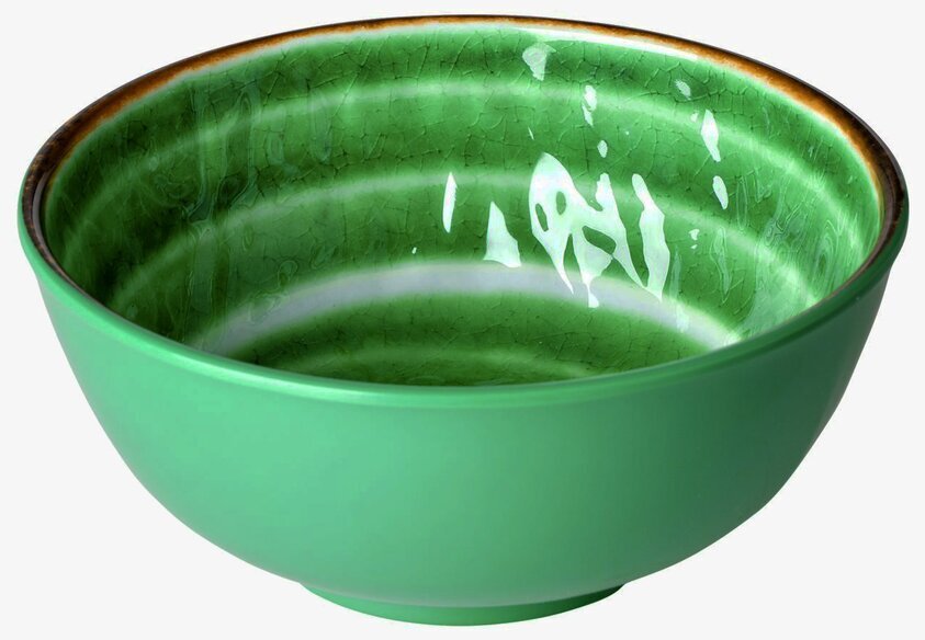 Skål Swirl Grön från Rice med skimrande grön virveld design