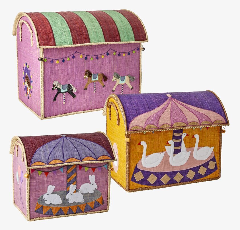 Förvaringshus Tivoli från Rice med färgglada tivolimotiv