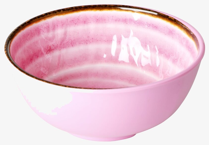 Skål Swirl Rosa från Rice med virvelmönster och rosa färg