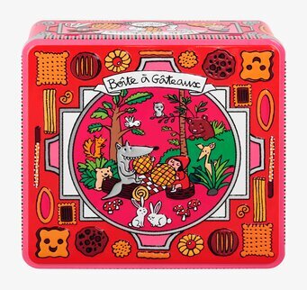 Bild av färgglad plåtburk med sagoinspirerad design