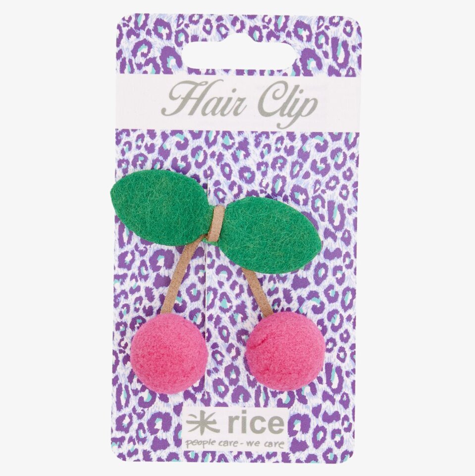 Hårspänne Glitter från Rice med körsbär och leopardmönster