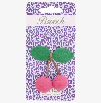 Brosch Glitter från Rice föreställande rosa körsbär