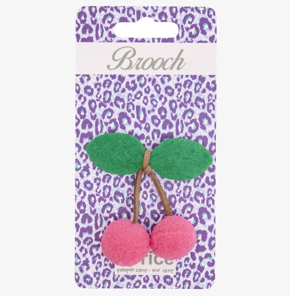 Brosch Glitter från Rice föreställande rosa körsbär