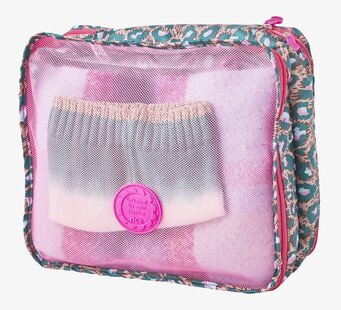 Packing Cube Leopard Print från Rice med nätfönster och blixtlås