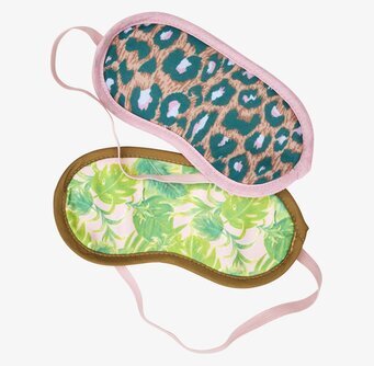 Sovmask från Rice med leopard- och tropiskt mönster