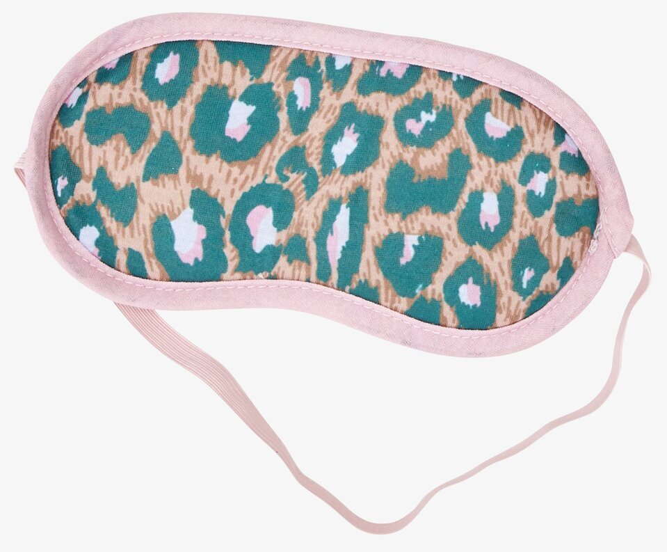 Sovmask från Rice med djurmönster och rosa detaljer