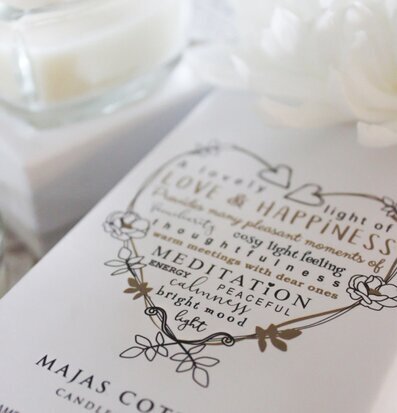 Hjärtansljus Love & Happiness från Majas Cottage i hjärta