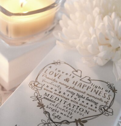 Hjärtansljus Love & Happiness från Majas Cottage i glas