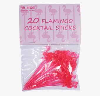 Rice Cocktailpinnar Flamingo - färgstarka flamingopinnar