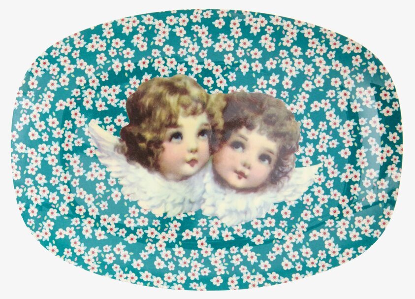 Liten Tallrik Angels Green från Rice med grönt blommönster