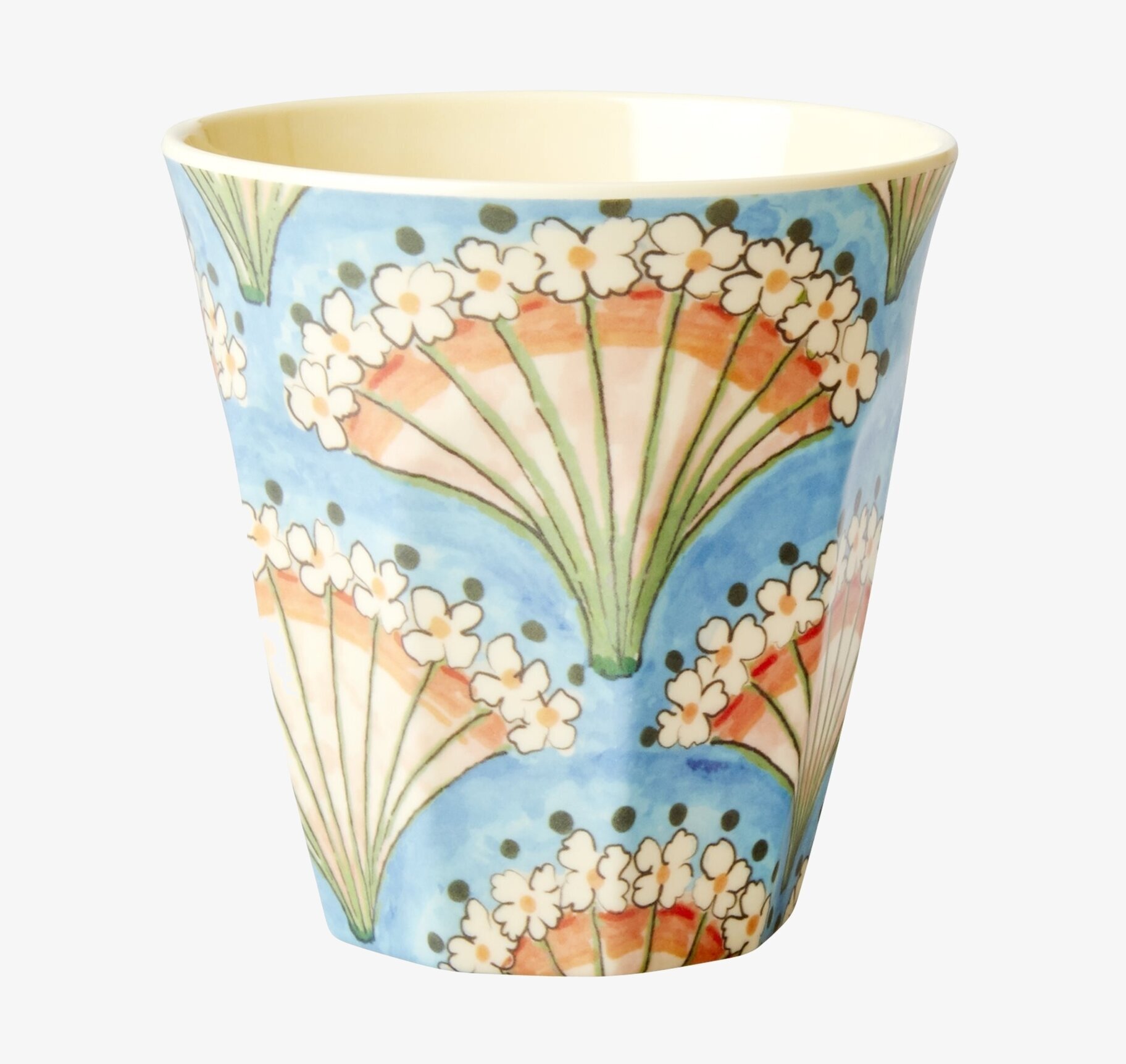Bild av färgglad mugg med blomstermotiv och livfull design
