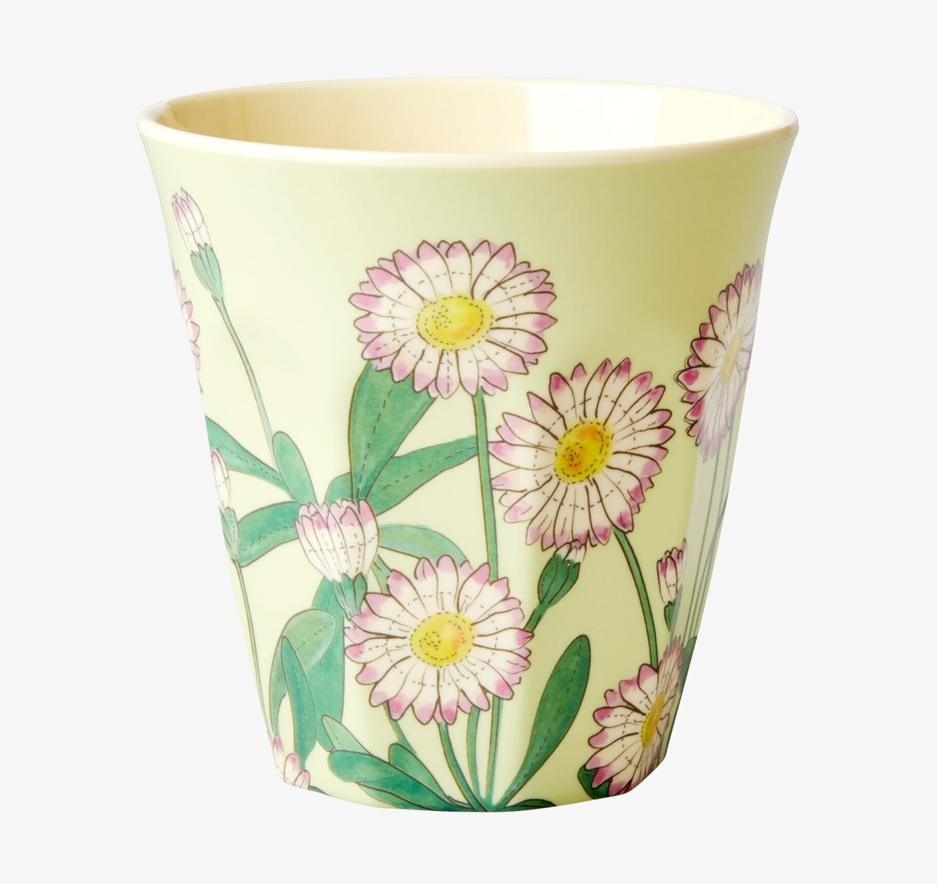 Mugg Daisy Print från Rice med tusenskönor och gröna blad