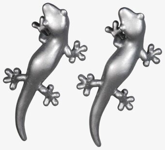 Knopp Gecko Silver från The Zoo i form av en klättrande gecko