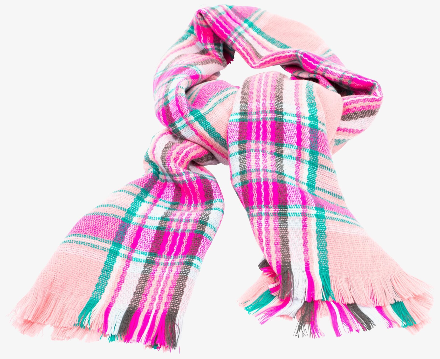 Halsduk Rosa - Rice från varumärket Rice med rutmönster