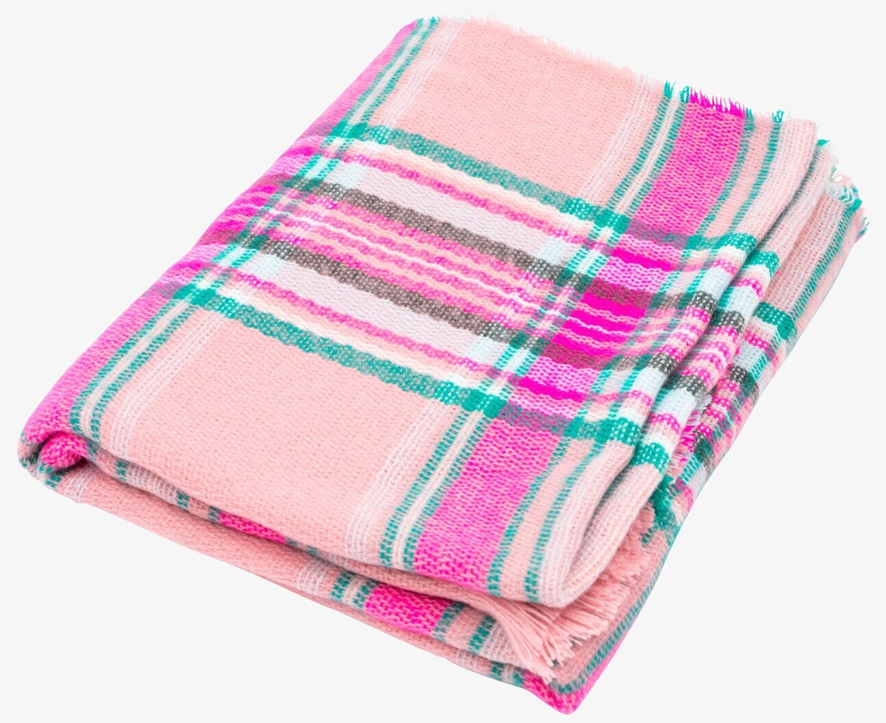 Halsduk Rosa - Rice med färgglatt rutmönster från Rice