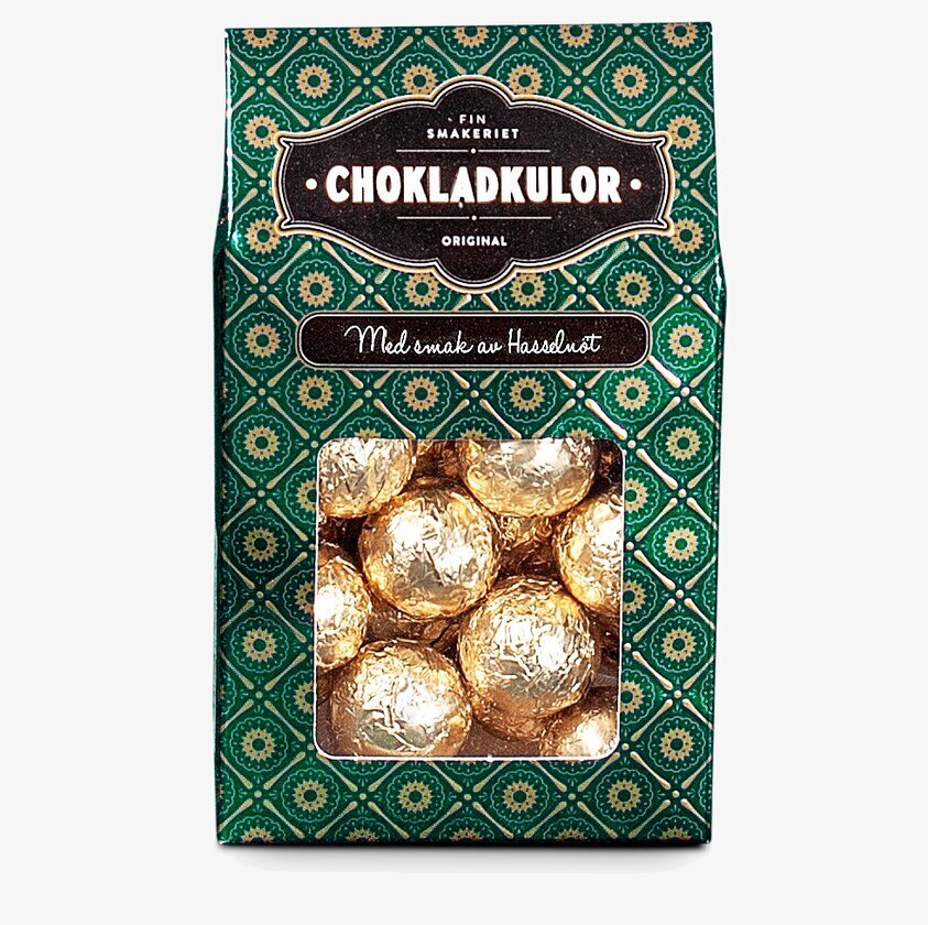Chokladkulor Hasselnöt från Finsmakeriet i lyxig förpackning