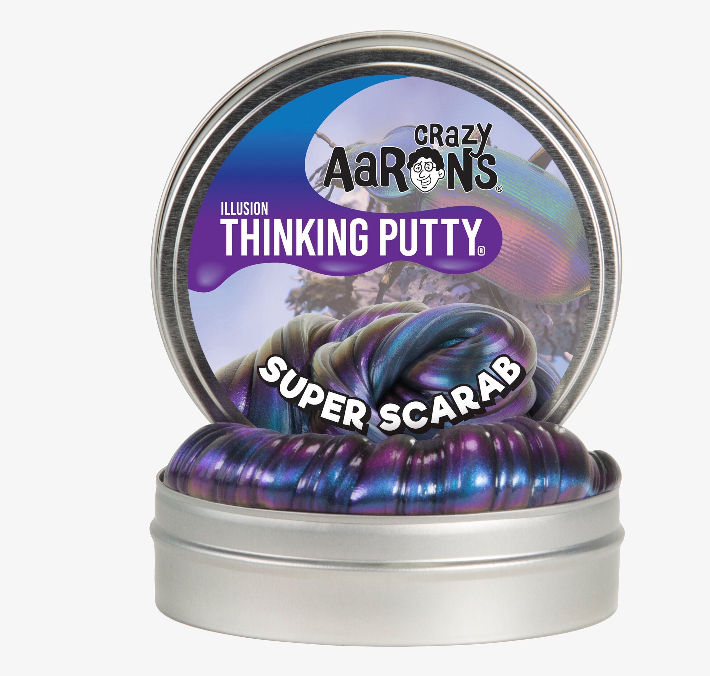 Illusion Super Scarab från Crazy Aarons Thinking Putty i burk