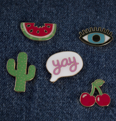 Cherry - Pin Fashion Watermelon Pink Yay Sass & Belle Pins för kläder och väskor