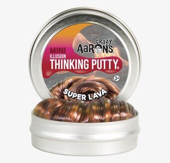 Super Lava från Crazy Aarons Thinking Putty i metallburk