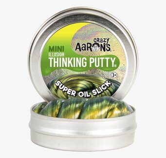 Super Oil Slick från Crazy Aarons Thinking Putty i metallburk