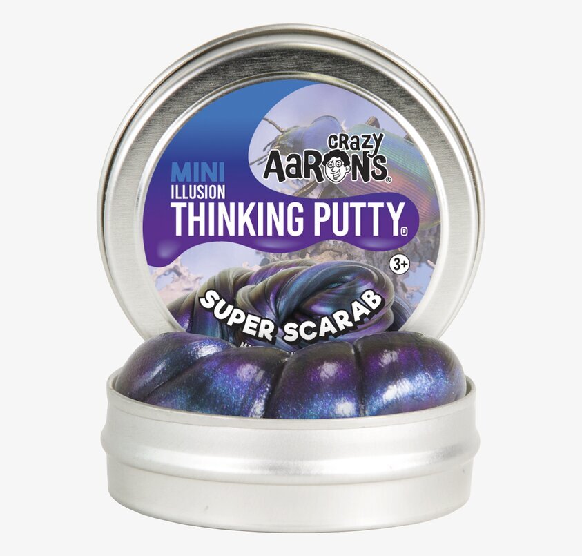 Super Scarab från Crazy Aarons Thinking Putty i metallburk