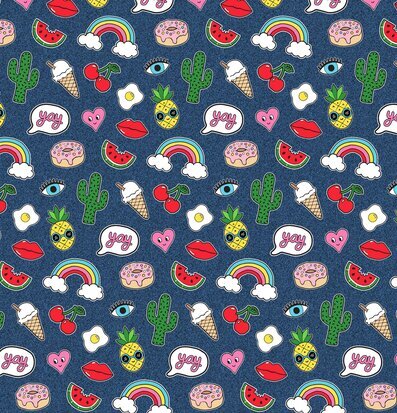 Presentpapper - Pins & Patches från Sass & Belle, färgglatt