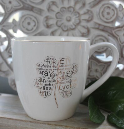 Mugg Vänskap - Majas Cottage med fyrklöver och inspirerande ord