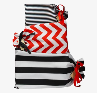 Presentpåsar 3-Pack Röd/Svart från Bag All på vit bakgrund