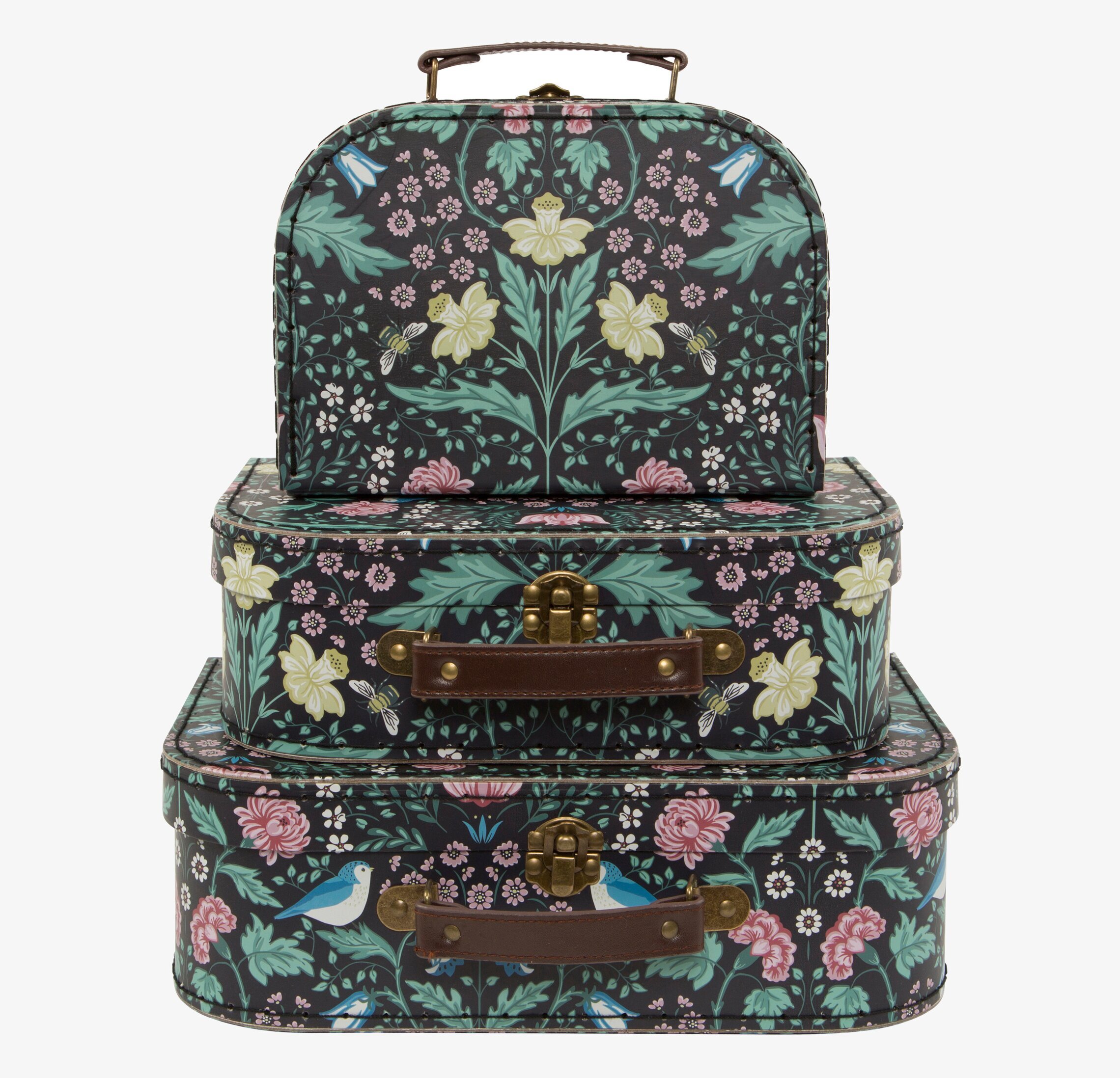 Väskor - Midnight Garden från Sass & Belle, tre staplade väskor