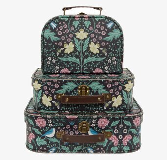 Väskor - Midnight Garden från Sass & Belle, tre staplade väskor