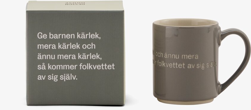 Mugg Astrid Lindgren Citat Grå från Design House Stockholm