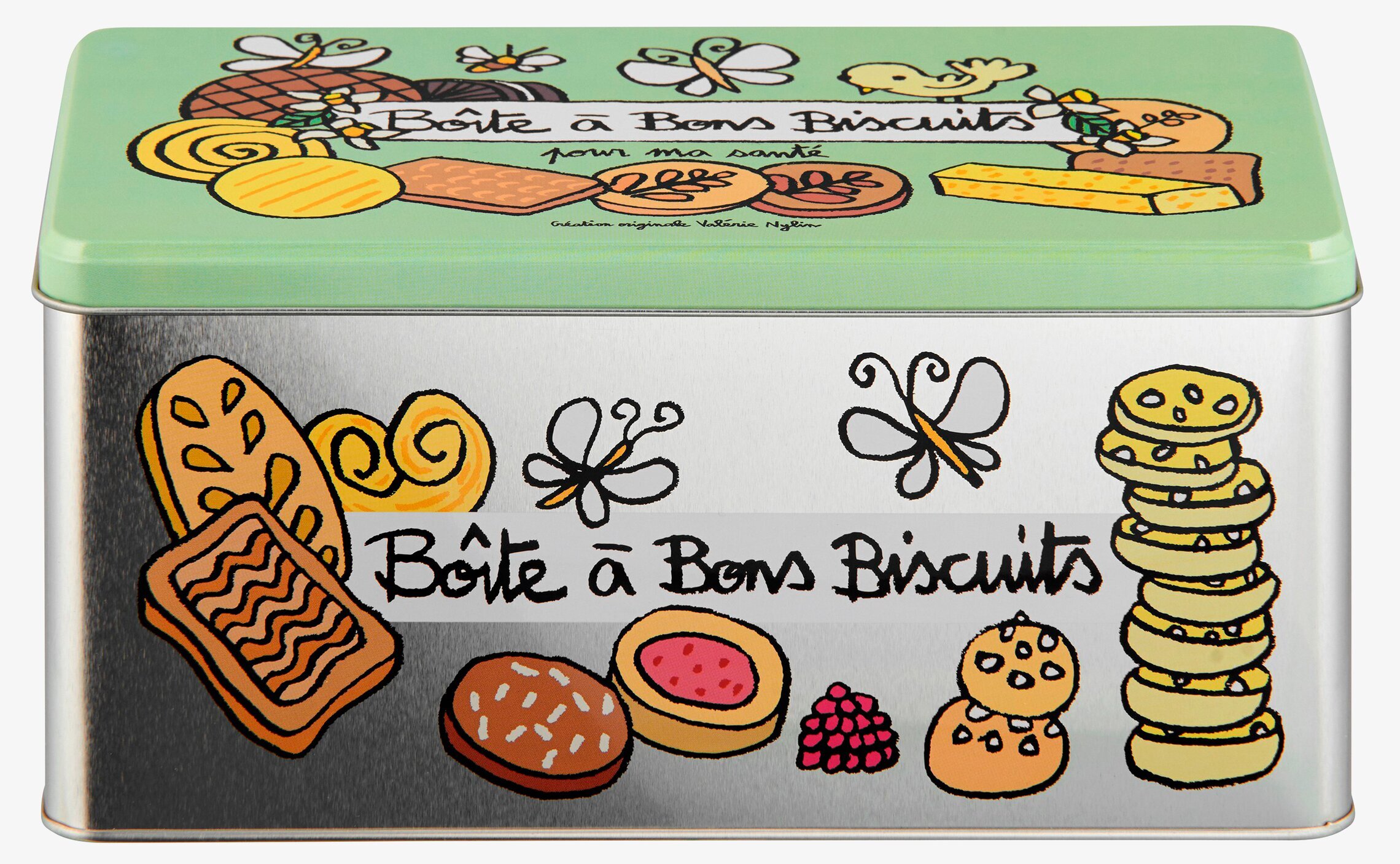 Plåtburk Småkakor från Derrière la porte med glad design